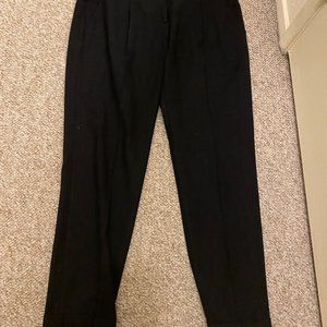 Theory Black Plants w/ pleating and cuffed hem